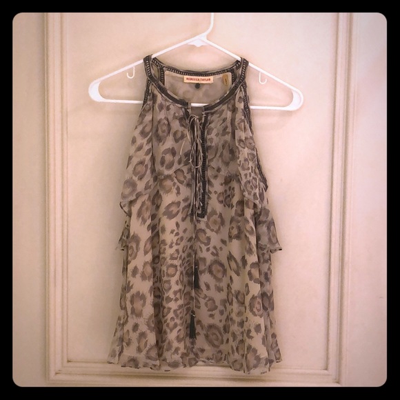 Rebecca Taylor Tops - Rebecca Taylor Silk Leopard Print Top
